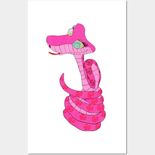 Pink Kaa With Coils Posters and Art